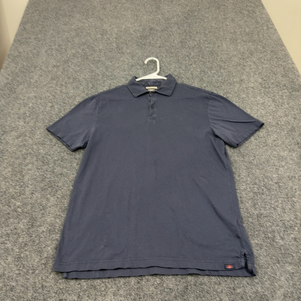 Faherty Polo Shirt Mens M Navy Organic Pima Cotton Reserve Short Sleeve Coastal